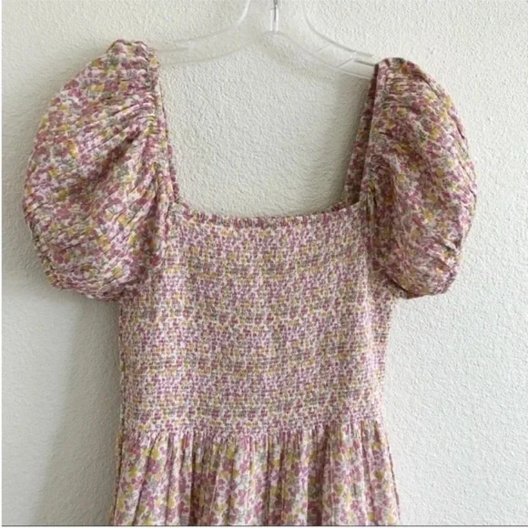 LoveShackFancy Masie Floral Midi Dress Fruity Punch - Picture 6 of 8